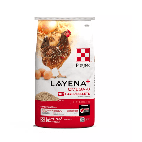 Layena and Omega-3 Layer Pelleted Chicken Feed 40 lb