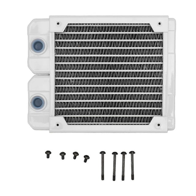 14 Pipe Water Cooling Radiator G1/4" Thread Brass Red Copper Heat Exchanger for 4.7" Fan Computer