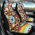 thumbnail image 5 of Qpednta Hippie Flower Auto Seat Cover Pack of 4, Automotive Interior Decor Trendy Accessories Car Front Seats and Rear Bench Cove Fashion Auto Interior for Car Sedan Auto Truck SUV, 5 of 7