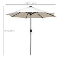 thumbnail image 3 of Outsunny 9ft Solar Patio Umbrella with LED Lights Tilt Canopy, Cream White, 3 of 10