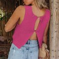 thumbnail image 4 of Zodggu Knitted Tank Shirts for Women Sales Knit Comfy Solid Camiso Summer Backless Crew Neck Shirts Loose Fit Flowy Comfy Leisure Crop Tops Soft Cotton Trendy Sleeveless Womens Tops Pink 8, 4 of 7