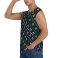 thumbnail image 3 of Bingfone Mardi Gras Strings of Beads Pattern Men's Tank Tops Workout Sleeveless Tee Shirts Running Beach Tanks for Men-Small, 3 of 8