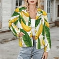 thumbnail image 3 of Jackets for Women Winter Coat Jackets Flannel Stand Collar Jacket(Banana Drawing,Size:S-4XL), 3 of 7