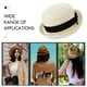 thumbnail image 4 of BRIGHTFUFU Sombrero de paja con ala ancha enrollable y lazo para mujer y niña, ideal para el verano, ideal para playa (blanco cremoso), 4 of 7