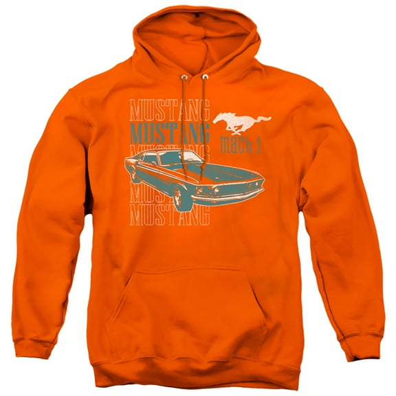 Ford Mustang Mach 1 Repeat Adult Pullover Hoodie Sweatshirt Orange