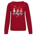 thumbnail image 4 of Nouveaux Hauts pour Femmes 2023 Chemises d'Été Col Rond Manches Longues Hauts Blouse Imprimée Coupe Décontractée Chandail en Molleton Oversize pour Femmes, 4 of 6