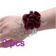 thumbnail image 5 of ZHAOCHENG 2 piezas de banda de flores de seda para la muñeca con decoración de papel de aluminio dorado y perla, para dama de honor, boda, novia, 5 of 5