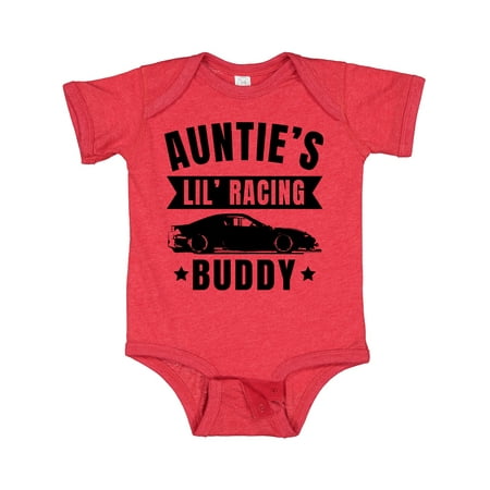 

Inktastic Aunties Lil Racing Buddy Gift Baby Boy or Baby Girl Bodysuit