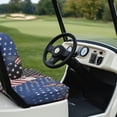 thumbnail image 6 of Pzuqiu American Flag Butterfly Golf Cart Seat Cover Set - Breathable Stretch-Fit Protector | Compatible with EZGO, Club Car & Yamaha 2-Passenger Carts, 6 of 10
