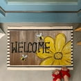 thumbnail image 5 of Spring Summer Door Mat,Bee Happy Sunflower Indoor Outdoor Non-Slip Doormat,Entryway Front Porch Farmhouse Spring Welcome Door Mat Colorful for Entrance Decor,30" x 17", 5 of 6