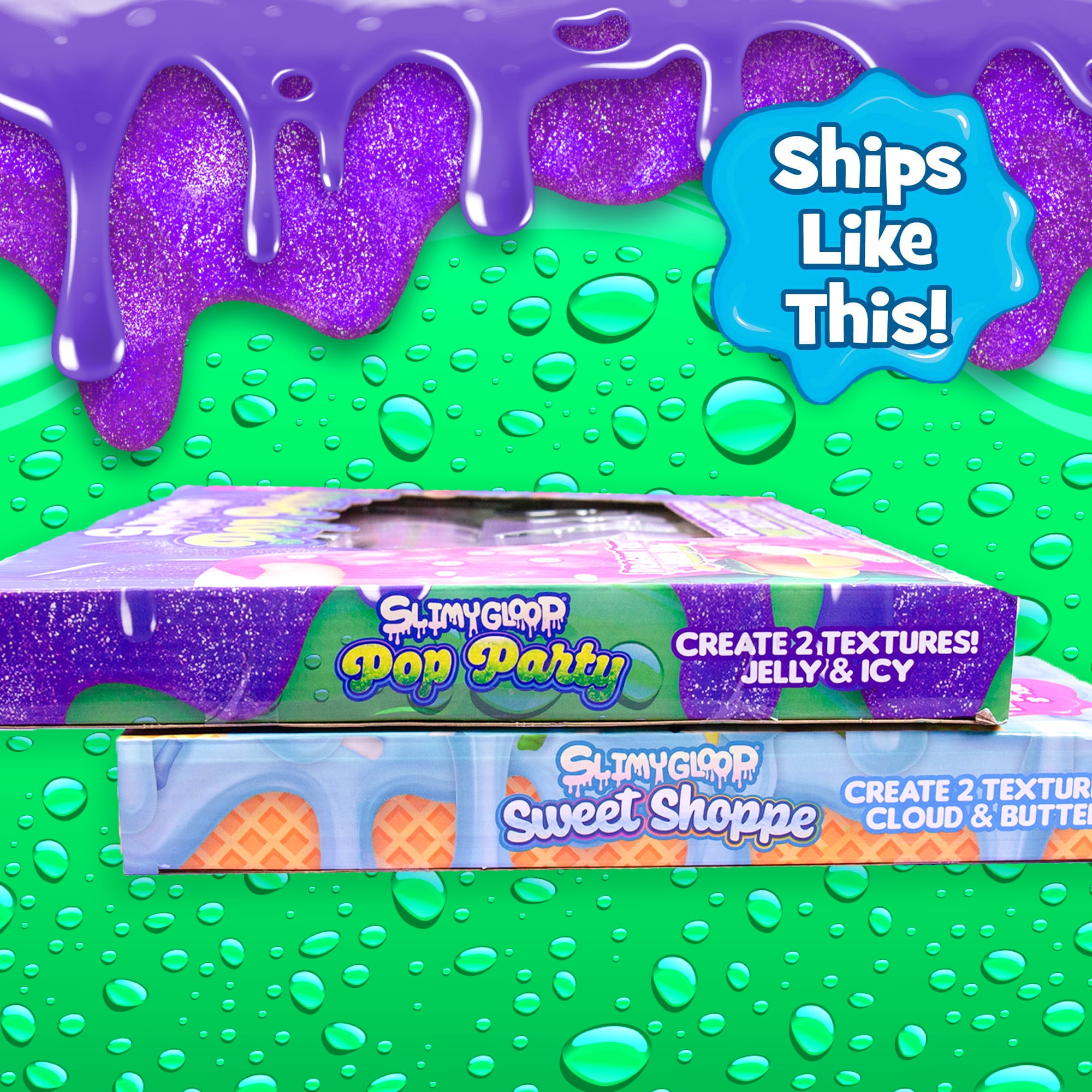 2-in-1 DIY SLIMYGLOOP Multicolor Slime Sets, Sweet Shoppe Pop Party Sensory Creations
