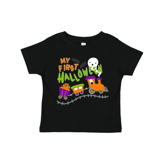 Inktastic My First Halloween- train with pumpkins, bats, cat,and ghost Boys or Girls Toddler T-Shirt