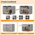 thumbnail image 2 of Expandable 8-Tier Shoe Rack Organizer with Door – Modular Shoe Storage Cabinet with PVC Shelves, Stackable, Dustproof, Space-Saving, Holds 32 Pairs, for Entryway, Hallway, Closet, Bedroom, Gray, 2 of 8