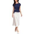thumbnail image 2 of INSPIRE CHIC Work Tank Top for Women Cap Sleeve Crew Neck Business Casual Shirts with Belt XL Navy Blue, 2 of 6