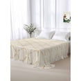 thumbnail image 5 of Vintage Wheat Color King Size Flat Sheet, Wrinkleproof & Fadeproof Cooling Flat Bed Sheet Only, Geometric Abstract Diamonds Plaid Breathable Soft Bedding Top Sheets 105 x 98 Inches, 5 of 8