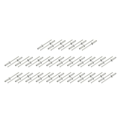 Countersunk Aluminum Rivet - Tasharina M3.2x12mm Aluminum Open End Countersunk Head Blind Rivets Silver Tone 50 Pcs