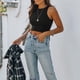 thumbnail image 4 of Camiseta sin mangas ajustada para mujer, camiseta sin mangas básica para mujer, camiseta sin mangas con cuello redondo, camiseta sin mangas con cuello redondo para mujer, diseño exquisito, 4 of 5