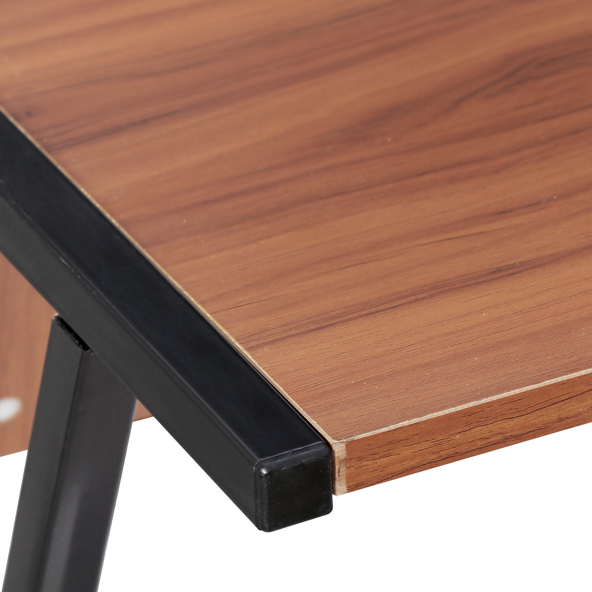 HomGarden L-Shaped Computer Desk 58” Reversible MDF Corner Gaming Desk, Walnut