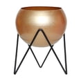 thumbnail image 2 of MMJ Metal Planter with Stand Decorative Floor Flower Pot Iron Drainage Holes 7.68x5.71in for Living Room, 2 of 6
