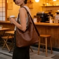 thumbnail image 6 of Tuvgenk Large Capacity Bucket Bag for Women, Vintage PU Leather Shoulder Crossbody Purse for Work Travel, 6 of 6