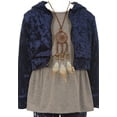 thumbnail image 3 of Little Girl 4 Pieces Jacket Tank Top Legging Necklace Winter Girls Pant Set Navy 6 JKS 2099 BNY Corner, 3 of 4