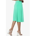 thumbnail image 4 of Women's PLUS Simple Foldover Stretch A-Line Flared Knee Length Skirt Comfy Stylish, 4 of 7