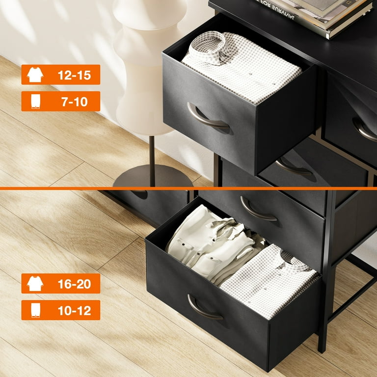 ZUNMOS 9 Drawer Fabric Dresser, Tall Storage Chest for Clothes