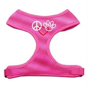 Angle View: Peace, Love, Paw Design Soft Mesh Harnesses Pink Extra Large