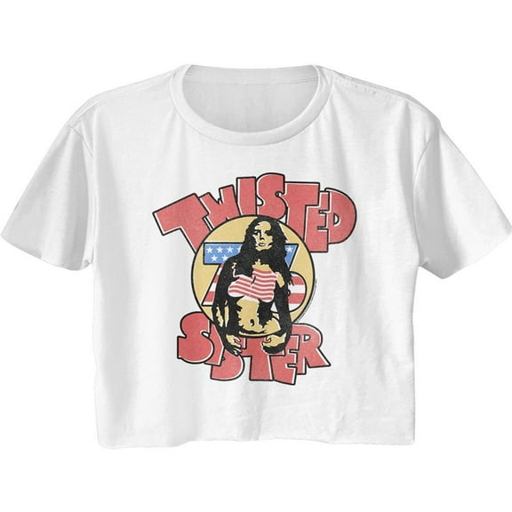 Twisted Sister Twisted '76 White Women's Festival Cali Crop T-Shirt