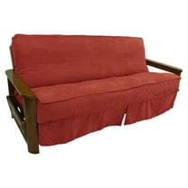 Blazing Needles Solid Microsuede Double Corded 8" to 9" Futon Slipcover, Full, Cardinal Red