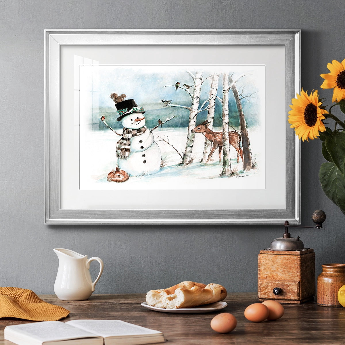 Snow Friends Premium Framed Print - Ready to Hang