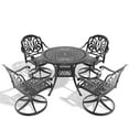 thumbnail image 2 of LiviNest 5-Piece Outdoor Dining Set with Swivel Chairs: Traditional Cast Aluminum Patio Furniture - All-Weather Round Table & 4 Seats for Vacation Homes & Resort Areas, 2 of 6