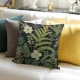 thumbnail image 3 of SHANXI Green Plant Throw Pillow Covers Black Green Botanical Leaf Pillow Covers Vintage Floral Cushion Cover Farmhouse Waterproof Decor for Living Room 18x18in, 3 of 5