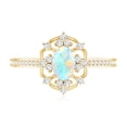 thumbnail image 5 of Rosec Jewels Real Ethiopian Opal Oval Engagement Ring - AAA Grade - 0.9 Ct - Vintage Inspired Opal Diamond Ring - with Jewelry Box, 10K Yellow Gold, US 4.00, 5 of 10