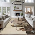 thumbnail image 3 of Vintage Flowers Area Rugs 5'x7', Washable Small Throw Rugs for Laundry Room Playroom, Birds Retro Art Elegant Farmhouse Rustic Indoor Outdoor Rug Non-Slip Low Pile Carpet Runner Reversible Floor Mats, 3 of 8