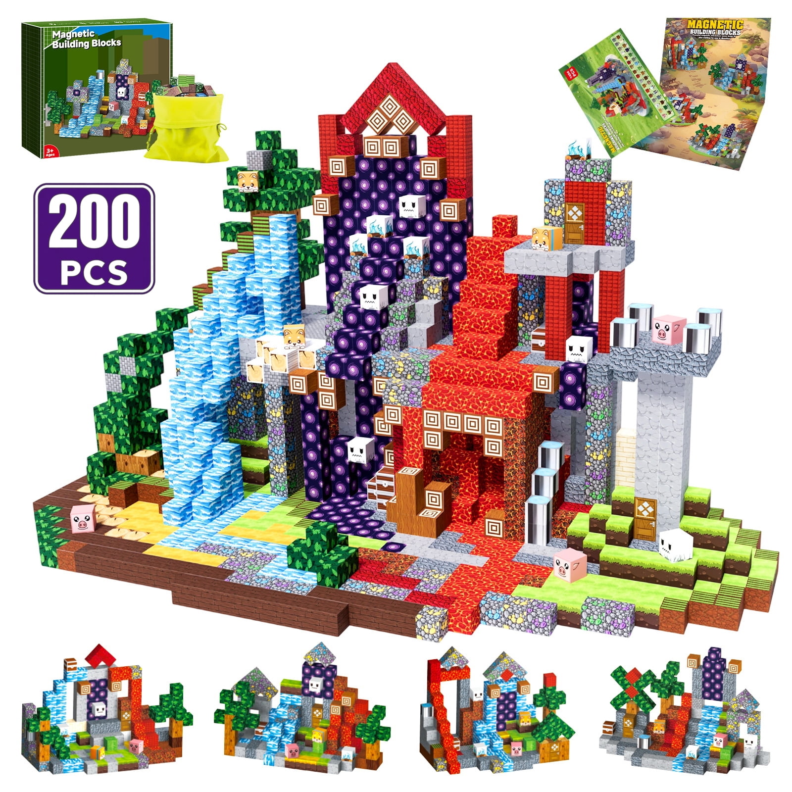 Annexfun Magnetic Blocks 100PCS Magnetic Building Set for Kids