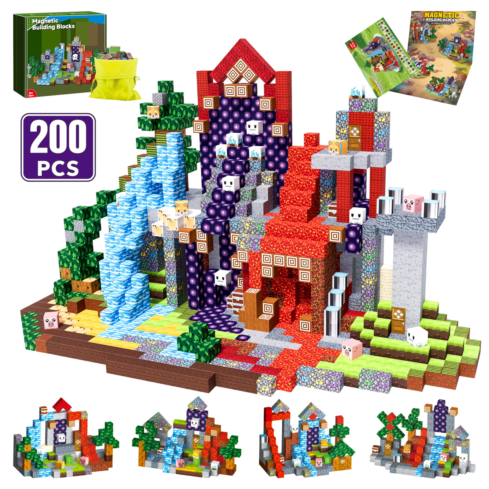WLBES 200-Piece Magnetic Building Blocks photo 1
