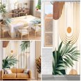 thumbnail image 5 of Green Leaf Mid Century Tropical Bohemian Shower Curtain for Bathroom Boho Abstract Plant Botanical Bathroom 70Wx72L Inches Palm Curve Minimalist Colorful Bath Accessories Art Home Decor Fabric, 5 of 6