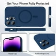 thumbnail image 4 of Magnetic for iPhone 12 Pro Max Case for Women,Shockproof Matte Luxury Metallic Luster Design with Full Camera Lens Protector, Compatible with Magsafe Case for iPhone 12 Pro Max 6.7"-Dark Blue, 4 of 13