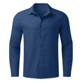 thumbnail image 5 of Ketyyh-chn99 Men's T-Shirts Shirts Cotton Long Sleeve Shirts Regular Fit Long Sleeve Flannel Shirt Blue,5XL, 5 of 5