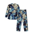 thumbnail image 2 of Bingfone Men'S Pajama Set 2 Piece Loungewear Pjs, Long Sleeve With Pajama Pants-Blue Squares, 2 of 9