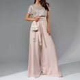 thumbnail image 2 of HXWCHs Stylish Women's Fashion Jumpsuit with Sequins Detail for Casual and Comfortable Short Sleeve Wear Beige XXXL, 2 of 3