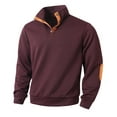 thumbnail image 2 of DIOAZUD Mens Quarter Zip Pullover Long Sleeve Stang Collar Waffle Tops Solid Color Loose Fit Sweatshirts Casual Pullovers for Men, 2 of 9