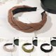 thumbnail image 2 of Diademas para mujer, diademas bohemias de moda con nudo superior y diamantes de imitación, bandas elásticas para el cabello para hacer ejercicio (marrón), 2 of 4