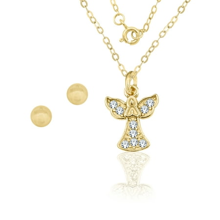 jewelry fine 14k gold brilliance plated sterling earrings angel necklace silver