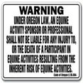 thumbnail image 1 of SignMission WS-A-1014-Oregon Oregon Equine Sign for Activity Liability Warning Statute Horse Farm Barn Stable, 1 of 1