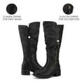 thumbnail image 2 of Pennysue Women's Knee High Boots Black PU 2 Inch Side Zipper Boots 7.5M, 2 of 9