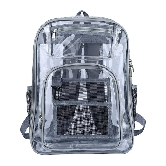Sac à Dos Transparent Sangle Renforcée par l'Eau Durable, Réglable Portable Haut Gris