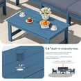 thumbnail image 6 of SERWALL Outdoor Patio Furniture Set, 7-Piece HDPE Outdoor Sofa Set Patio Conversation Set, Blue Frame with Grey Cushions, 6 of 9