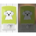 thumbnail image 2 of Checkerboard Lime Green Maltese Ceramic Night Light, 2 of 2